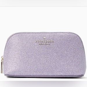 BNWT PURPLE GLITTER KATE SPADE COSMETIC BAG 💜